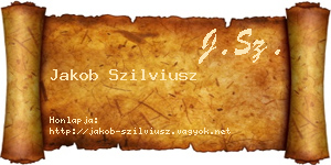 Jakob Szilviusz névjegykártya